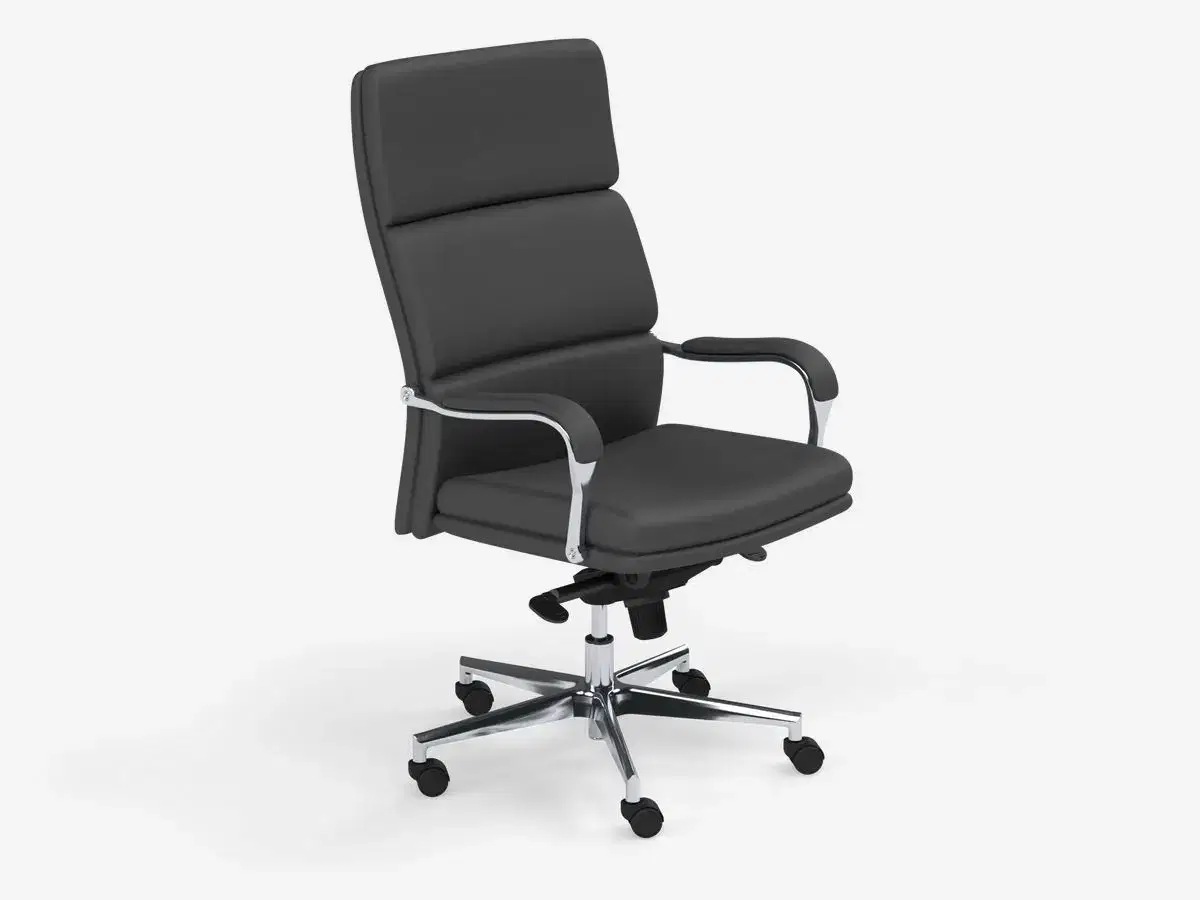 High-back office chair.