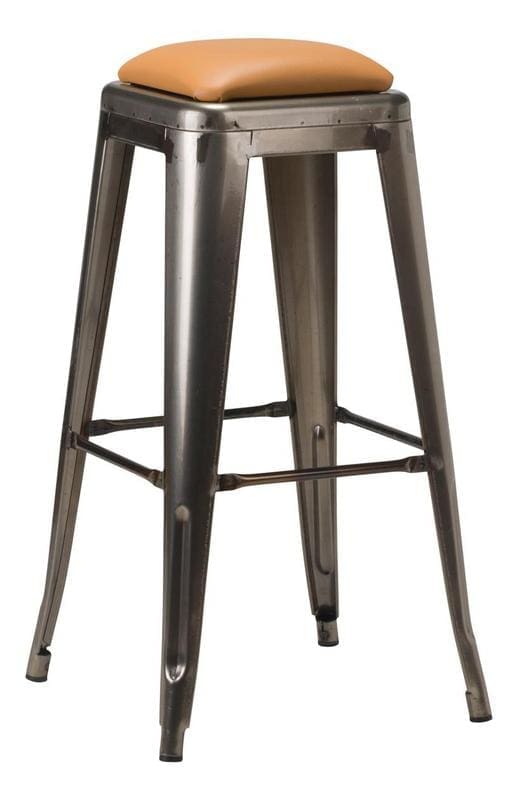 french-bistro-high-stool-gun-metal-grey-ocre-brown-seat-pad-1