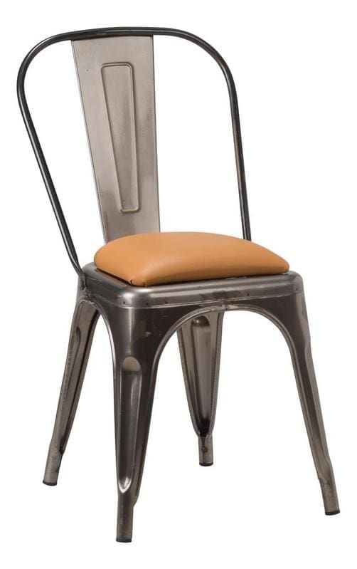 french-bistro-side-chair-gun-metal-grey-ochre-brown-seat-pad