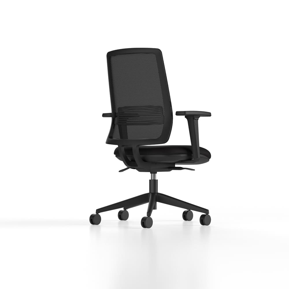 AX100A Axent mesh chair featuring a seat slide and height-adjustable arms, designed for ergonomic comfort