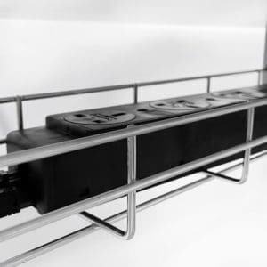 Under-desk power strip, power outlet, cable management, desk organizer, Silverman's Office Furniture