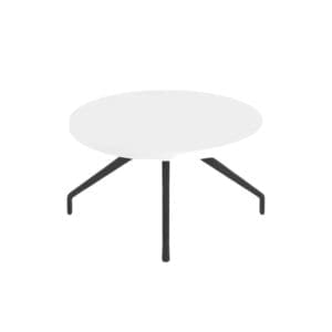 LCT603/WH - 600 DIAMETER WHITE ROUND TOP TABLE WITH BLACK PYRAMID BASE