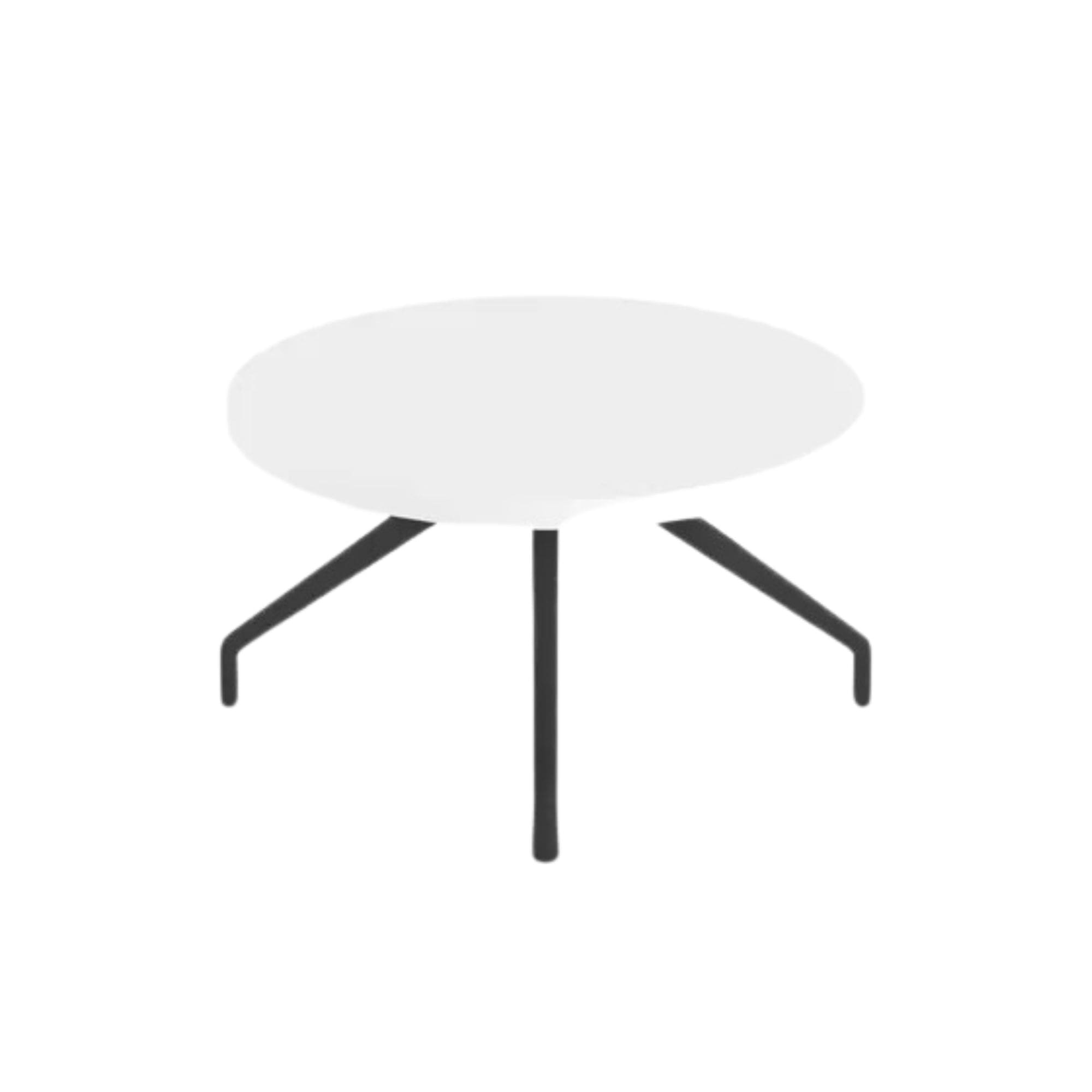 LCT603/WH - 600 DIAMETER WHITE ROUND TOP TABLE WITH BLACK PYRAMID BASE