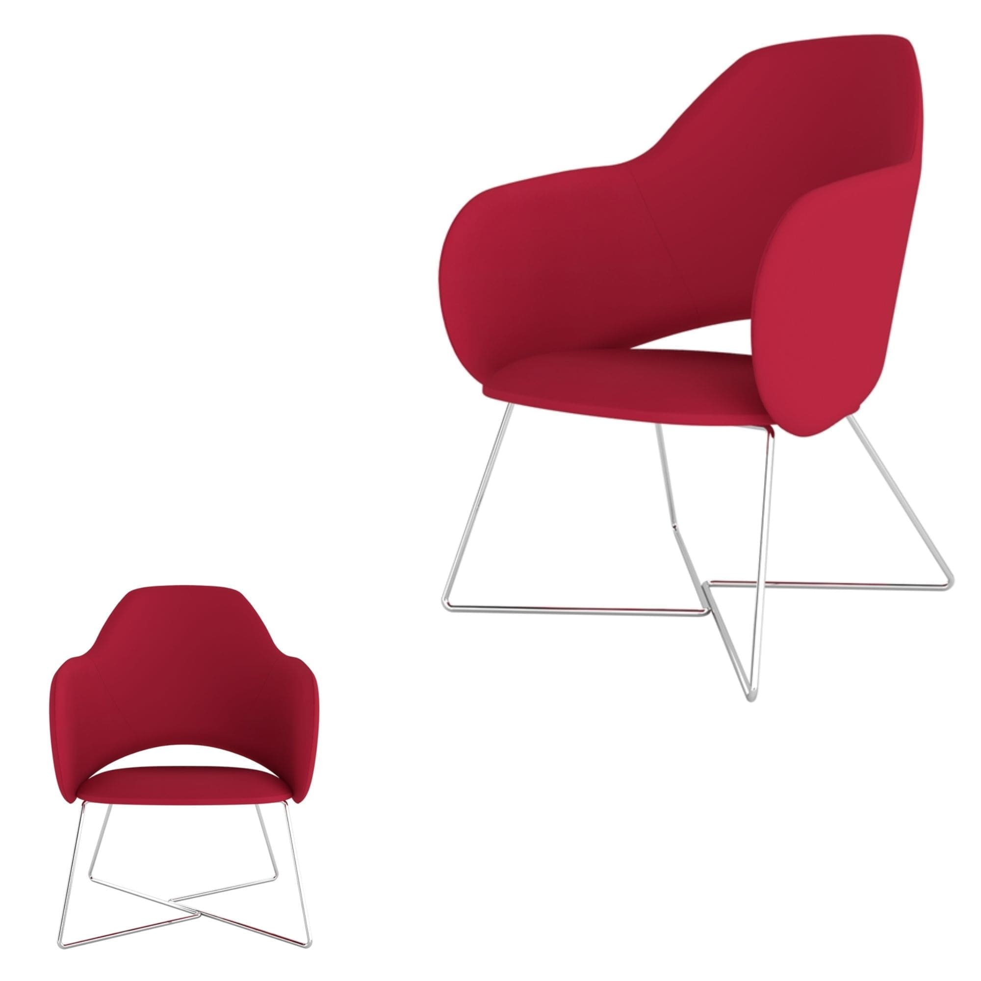 REL/LHB/1C - Relax Fully Upholstered High Back Lounge Chair with Chrome Metal Crossover Sled Base