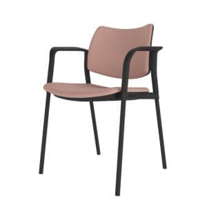 GV03A - Guava Black 4 Leg Chair with Arms Upholstered Back and Seat