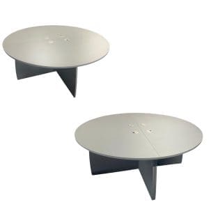 Round Grey Table With Central Cable Ports