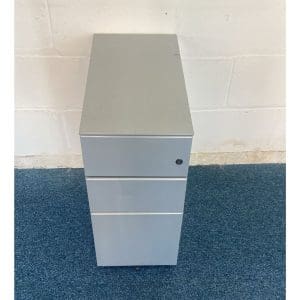 Silver Under Desk Slim Pedestal