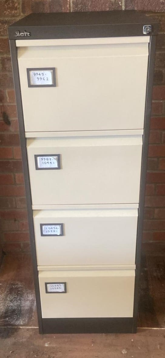 Coffee & Cream 4 draw filing cabinet