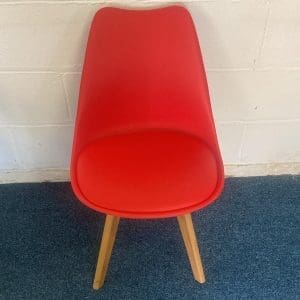 Red Wood Leg Chair