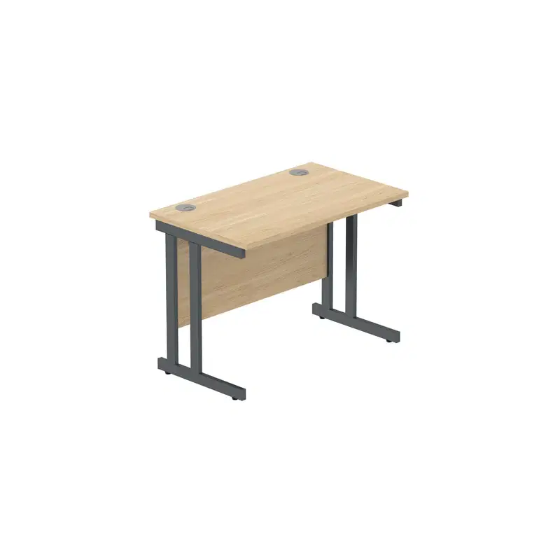 Office Basics - Rectangular Desk with Steel Double Upright Cantilever Frame (D600)