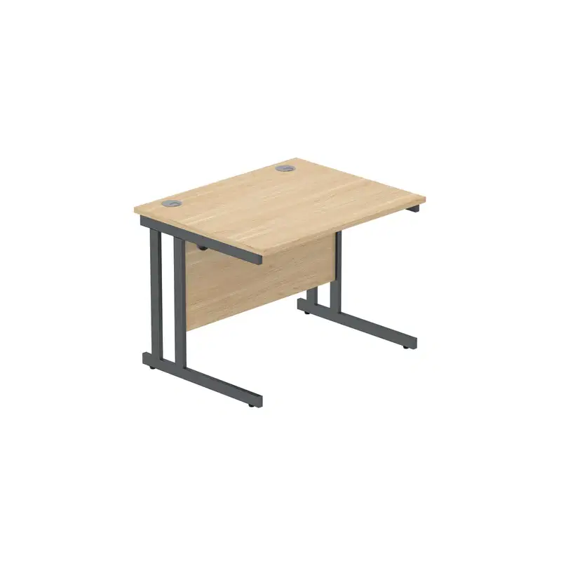 Office Basics - Rectangular Desk with Steel Double Upright Cantilever Frame (D800)