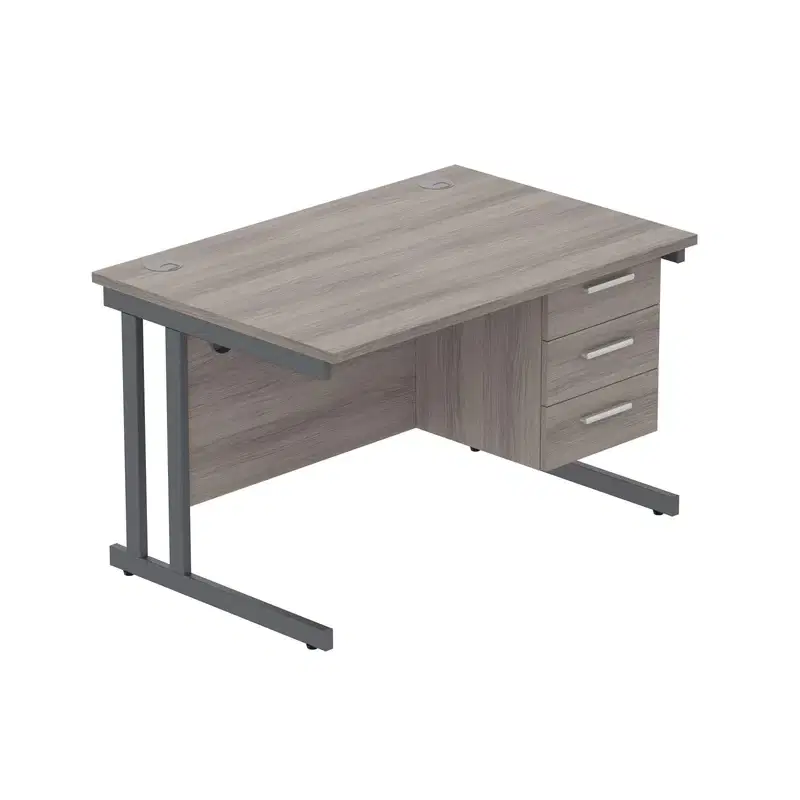 Office Basics - Desk & 3 Draw Fixed Pedestal (800mm)