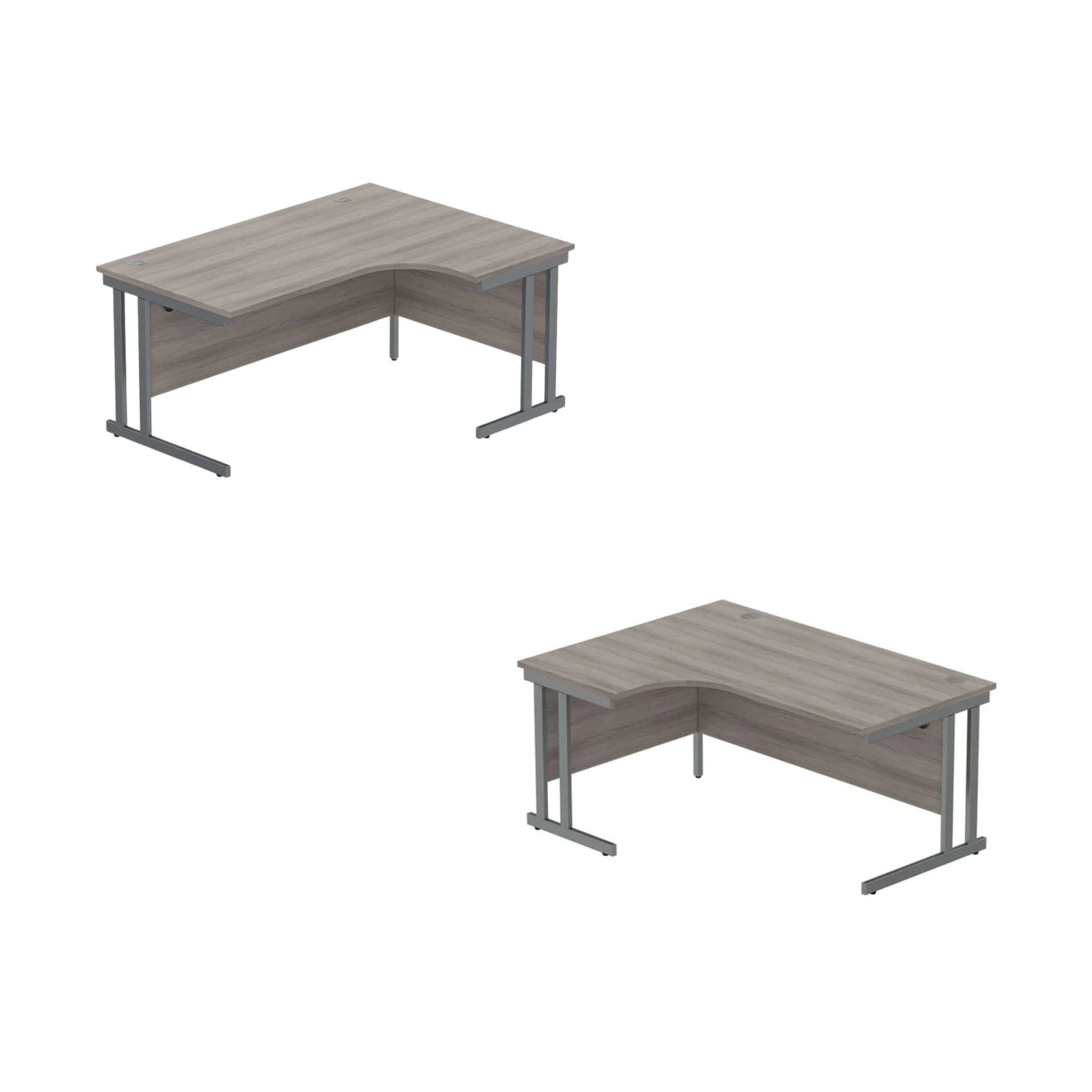 Office Basics - Corner Desk with Steel Double Upright Cantilever Frame